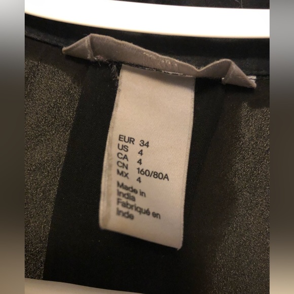 Black button down shirt, beautiful embellished beaded collar, pleat in back, 4 - Picture 5 of 6